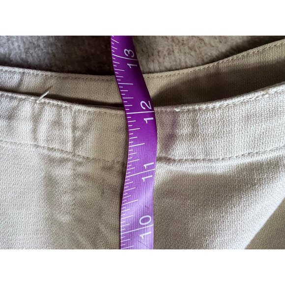 Vintage Susan Bristol Tan and Black Floral Embroidered Cotton Pants Suit, Size L - Picture 10 of 13